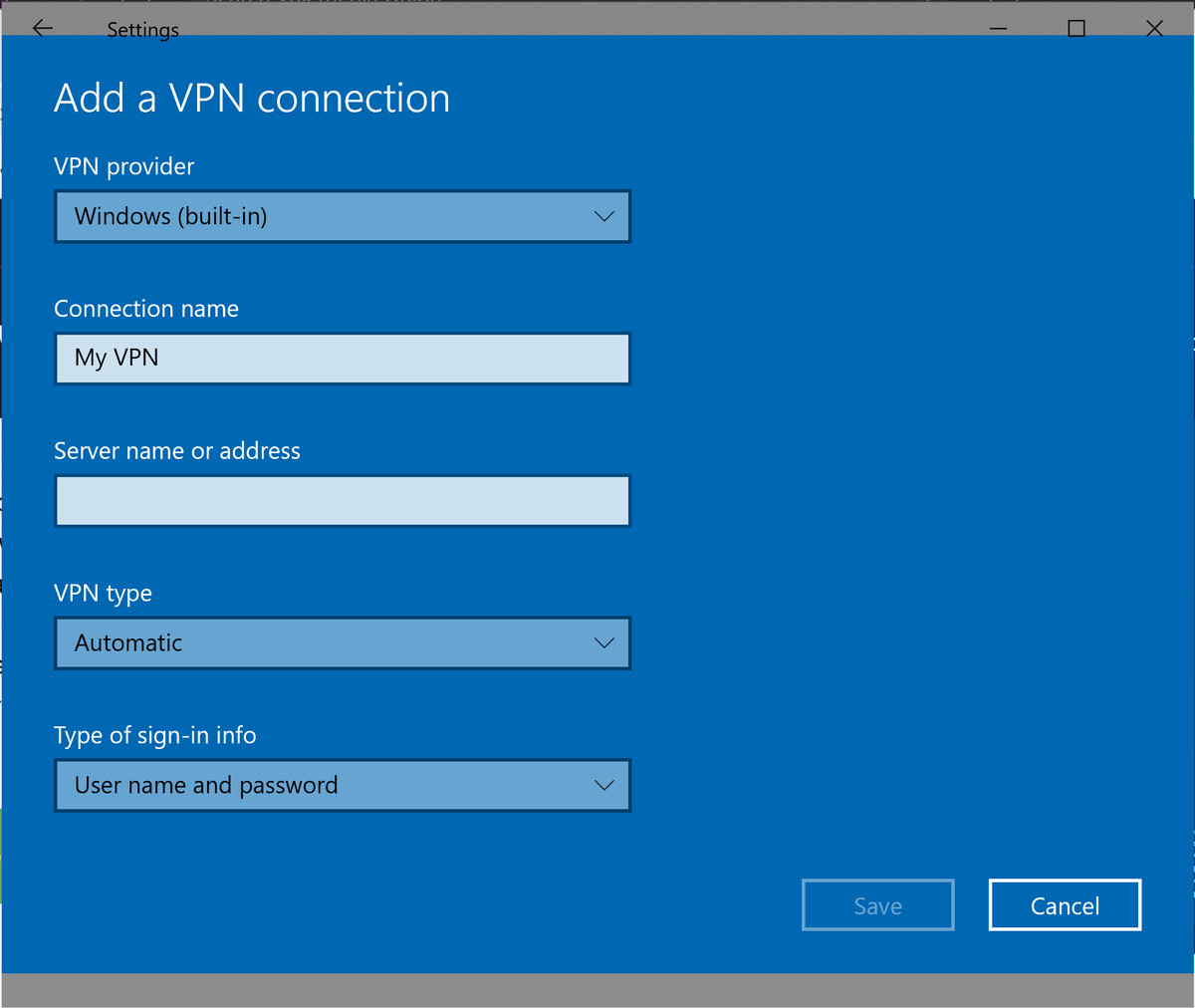 Comment configurer un VPN 6 Ajoutez un profil VPN dans Windows 10.
