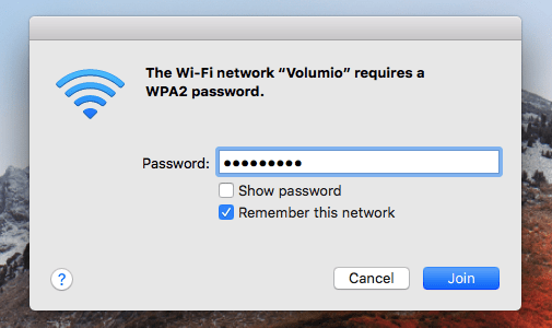 Mot de passe du réseau Volumio Raspberry Pi Vous pouvez vous connecter au point d'accès Volumio à partir de n'importe quel appareil compatible Wi-Fi.