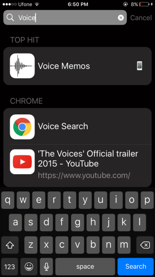 Comment utiliser les actions Chrome Spotlight dans iOS 7 chrome-spotlight-voix
