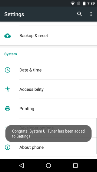 Comment activer le syntoniseur d'interface utilisateur système dans Android 6.0 6 android-6-system-tuner