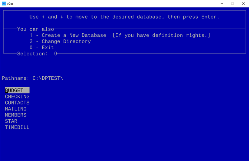 Test vDos DataPerfect Test vDos DataPerfect