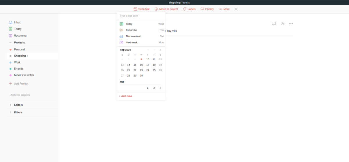 Comment utiliser l'application officielle de Todoist sur Linux 8 Comment utiliser l'application officielle de Todoist sur Linux 4