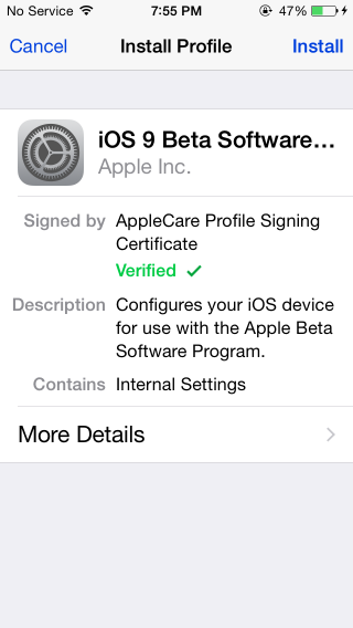 Comment rejoindre le programme bêta public d'Apple et essayer iOS 9 6 apple-beta-profile-installer
