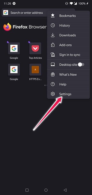 Comment faire des captures d'écran en mode navigation privée sur Android 10 Prendre des captures d'écran en mode navigation privée Paramètres Android de Firefox