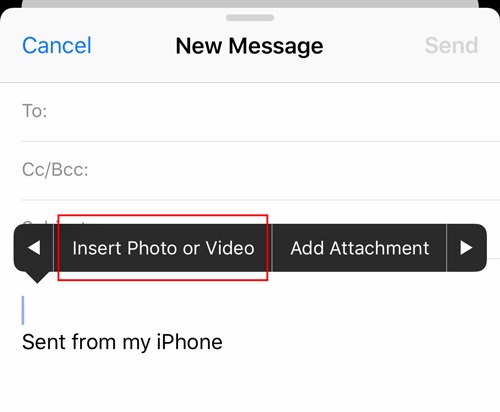 Pièces jointes aux e-mails Ios Insérer une photo Pièces jointes aux e-mails Ios Insérer une photo