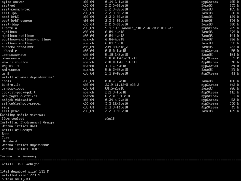 Comment créer une station de travail de virtualisation Linux 7 Installation du groupe Virt Server Dnf