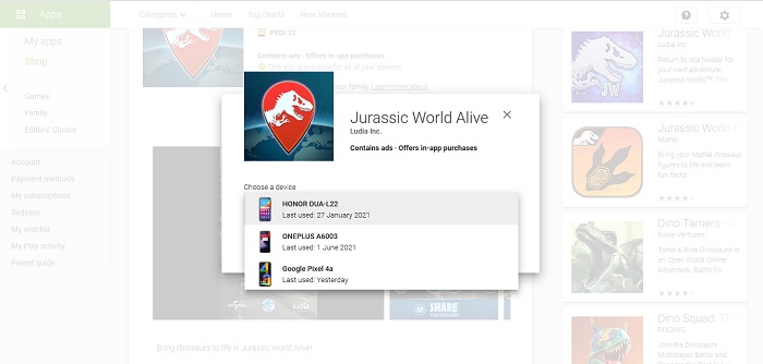Comment installer des applications Android à partir de votre PC 7 Installer des applications à distance Android Choisir un appareil mobile