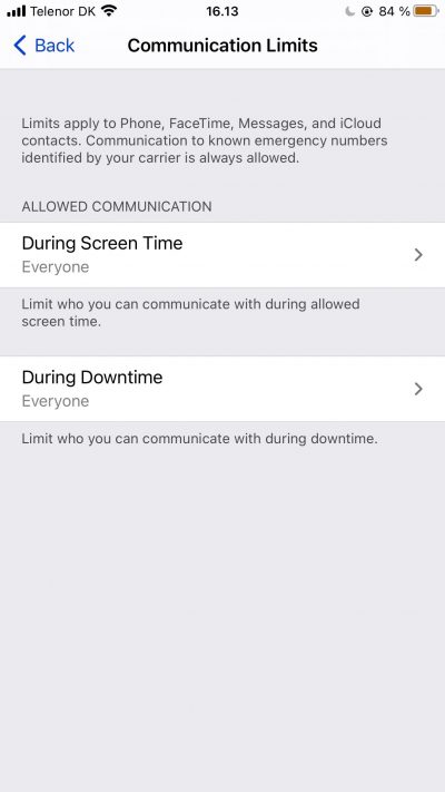Comment personnaliser l'application Screen Time de votre iPhone 12 Capture d'écran montrant les limites de communication Screen Time