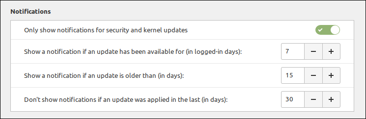 Quoi de neuf dans Linux Mint 20.2 "Uma" 6 Mettre à jour la configuration des notifications dans Linux Mint 20.2