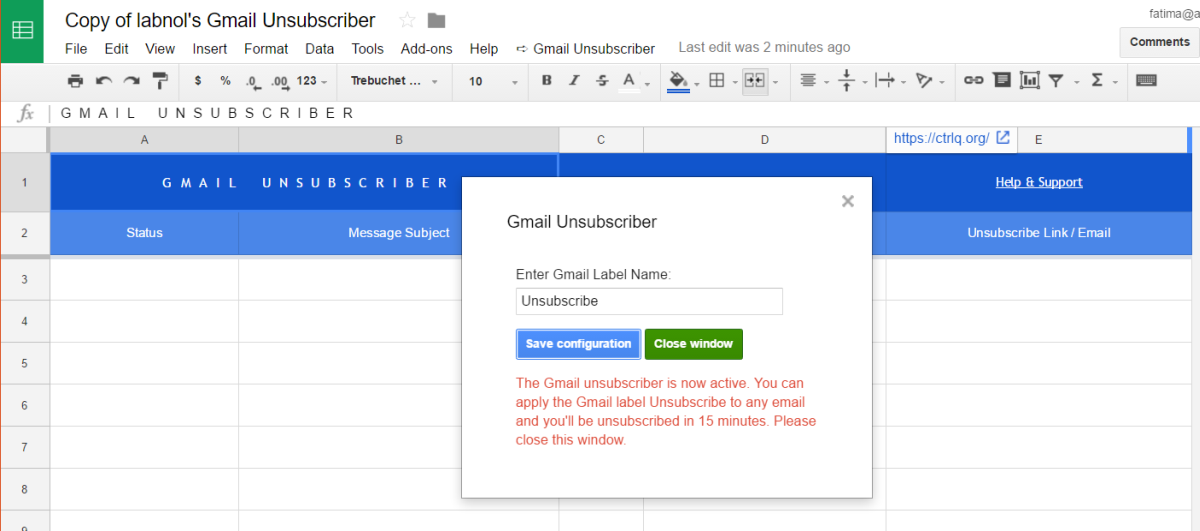Utilisez un script Google comme alternative open source à Unroll.me 8 Utilisez un script Google comme alternative open source à Unroll.me 4