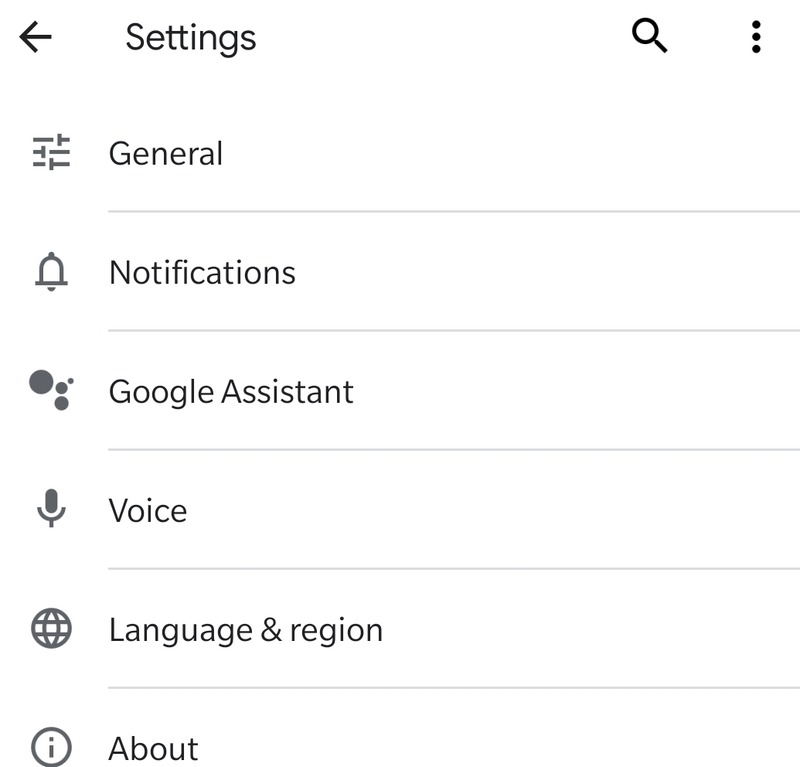 Paramètres de l'application Google Paramètres de l'application Google