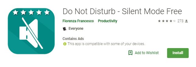 ne pas déranger l'application en mode silencieux ne pas déranger l'application en mode silencieux