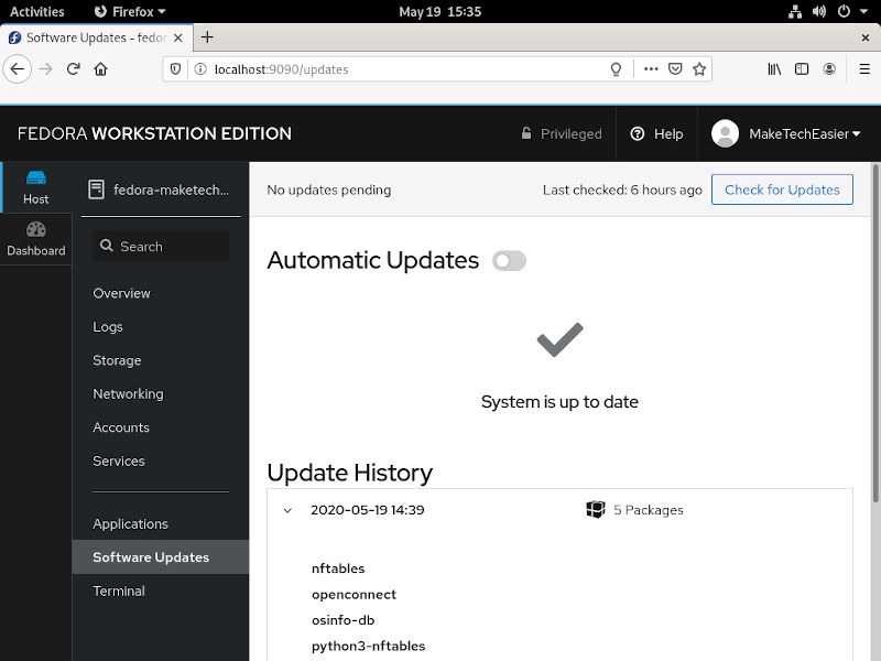 Comment gérer votre système Linux avec Cockpit 12 Mises à jour du logiciel du cockpit