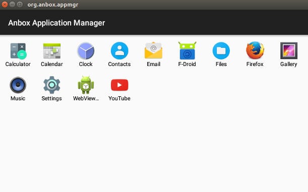 Anbox avec quelques applications Anbox avec quelques applications