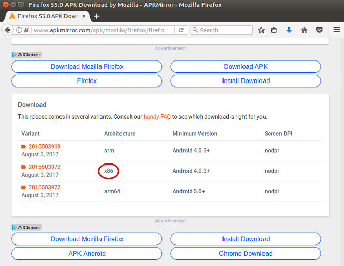Télécharger un APK x86 Télécharger un APK x86