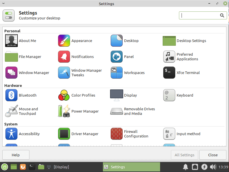 Paramètres Xfce Mint Paramètres Xfce Mint