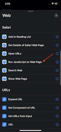 Comment utiliser YouTube Picture-in-Picture (PiP) sur iPhone 13 Tap-on-Run-JavaScript-on-web-page