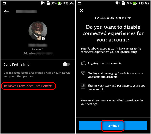 Comment déconnecter Facebook d'Instagram 15 Dissocier Facebook et Instagram à l'aide de l'application Instagram