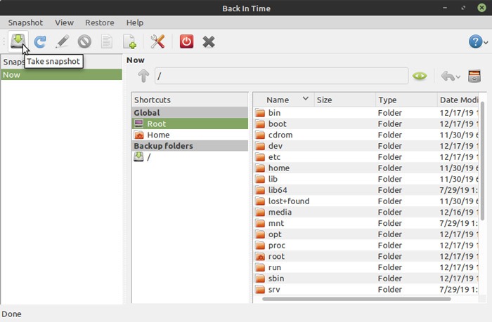 Alternatives à Linux Time Machine Fenêtre principale Back In Time Alternatives à Linux Time Machine Fenêtre principale Back In Time